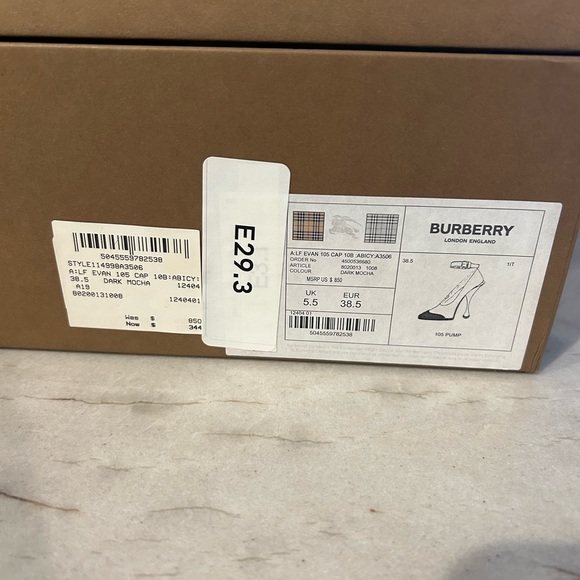 Authentic Burberry brown suede and black patent leather heels size EU 38.5 - Picture 6 of 10